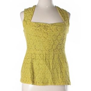 Anthropologie Lime Green Lace Peplum Top 10